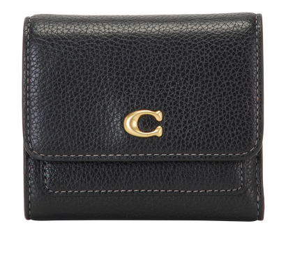 Coach Mila Small Flap Wallet, &pound;60, Accessories, Black, Leather, Front view